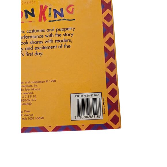 DISNEY THE LION KING Broadway Musical Photographic Book 0786832169 - Picture 8 of 8